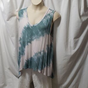 Tru Self. Shark Bite, Tye-dyed, Tank Top Tunic.  Size 3X.